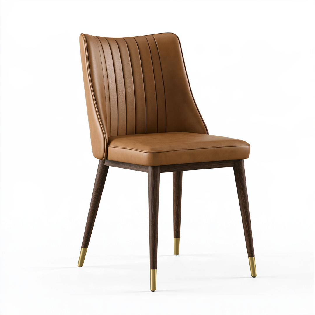 Chaise de salle à manger 52 x 61 x 86 cm aspect cuir camel style contemporain