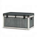 Coffre de rangement 120 x 60 x 65 cm en métal gris anthracite style industriel à couvercle