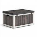 Coffre de rangement extérieur 130 x 70 x 70 cm en résine gris anthracite avec couvercle à fermetures