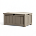 Coffre de rangement extérieur 120 x 55 x 60 cm en plastique taupe avec couvercle
