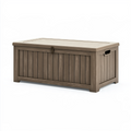 Coffre de rangement extérieur 120 x 56 x 63 cm en résine taupe avec couvercle verrouillable