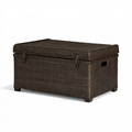 Coffre de rangement 100 x 50 x 50 cm en rotin tressé brun - style extérieur avec couvercle