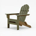 Fauteuil de jardin Adirondack 83 x 78 x 95 cm en bois vert olive et marron à dossier incliné