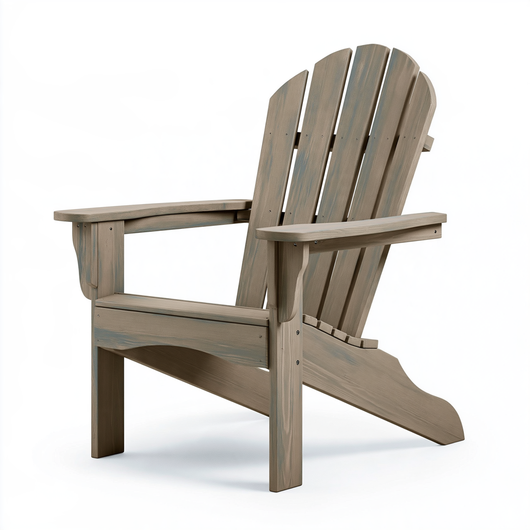 Fauteuil Adirondack 83 x 94 x 98 cm en bois gris pour extérieur avec accoudoirs